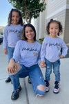 Mom & Me - "Mama & Mini" Gray Long Sleeve Top - Sparkle in Pink