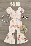 Farm Bell Bottom Jumpsuit | Sparkle in Pink