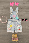 Summer Patches Denim Overalls | Sparkle in Pink
