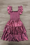 Mom & Me - Purple & Rust Metallic Dress