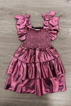 Mom & Me - Purple & Rust Metallic Dress