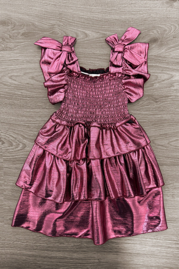 Mom & Me - Purple & Rust Metallic Dress
