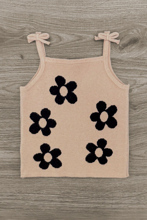 Tan Flower Print Short Set | Sparkle in Pink