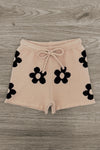 Tan Flower Print Short Set | Sparkle in Pink