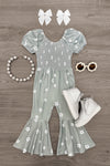 Floral Bell Bottom Jumpsuit | Sparkle in Pink