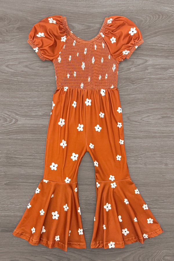 Floral Bell Bottom Jumpsuit | Sparkle in Pink