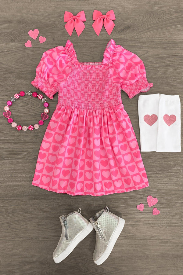 Pink Checkered Heart Dress - Sparkle in Pink