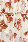 Rust & Cream Bow Jumpsuit | Sparkle in Pink