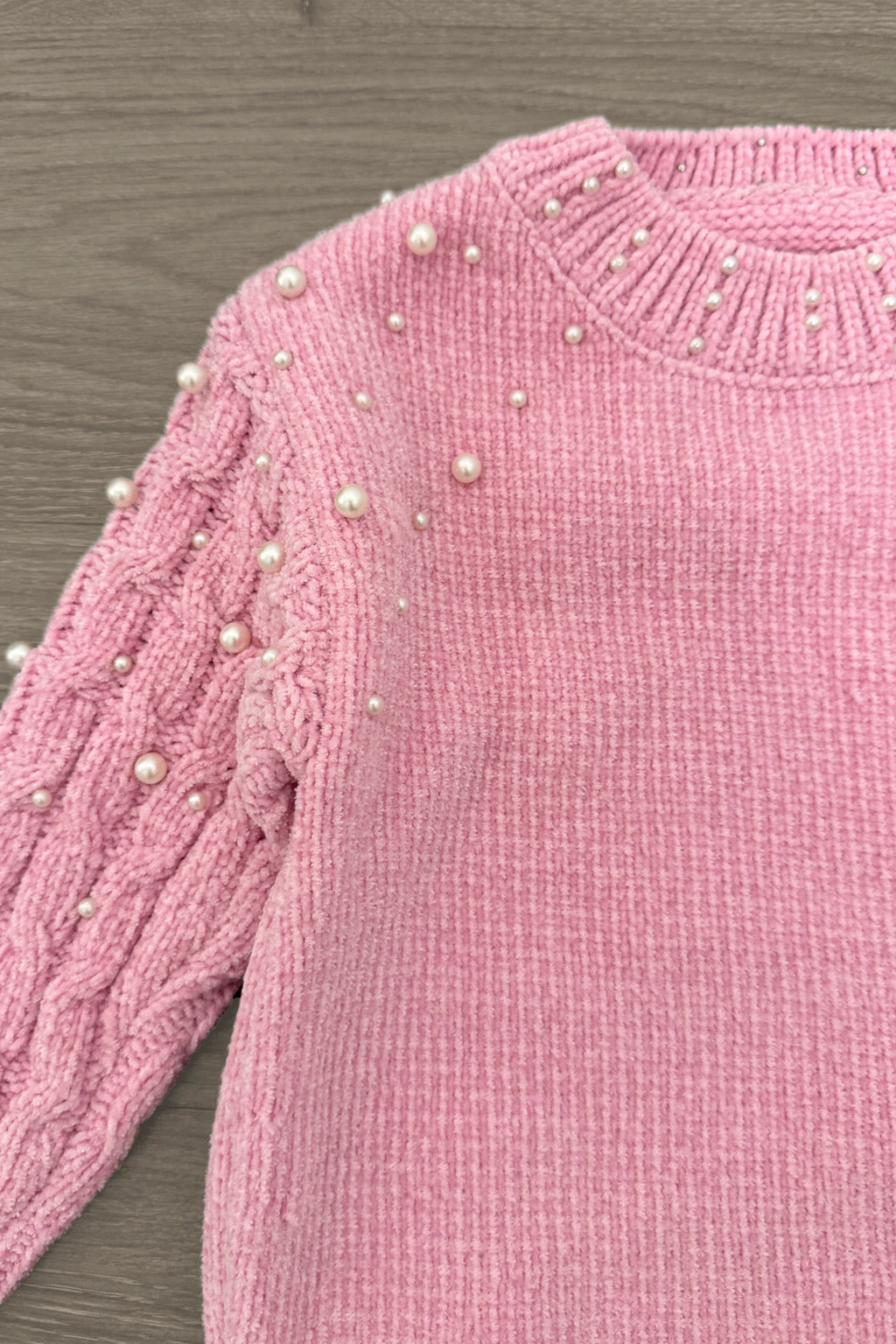 Pink Pearl Sweater Pumpkin Bell Bottom Set | Sparkle in Pink