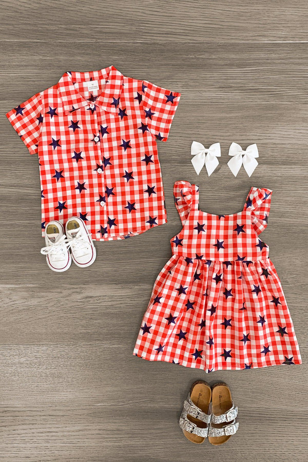 Gingham Star Top & Dress - Boy & Girl! - Sparkle in Pink