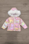 Holographic Puffer Coat - Sparkle In Pink