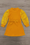 Mustard Lace Sunflower Dress - Sparkle In Pink
