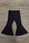 "Fall Vibes" Black Ribbed Flare Pant Set | Sparkle in Pink