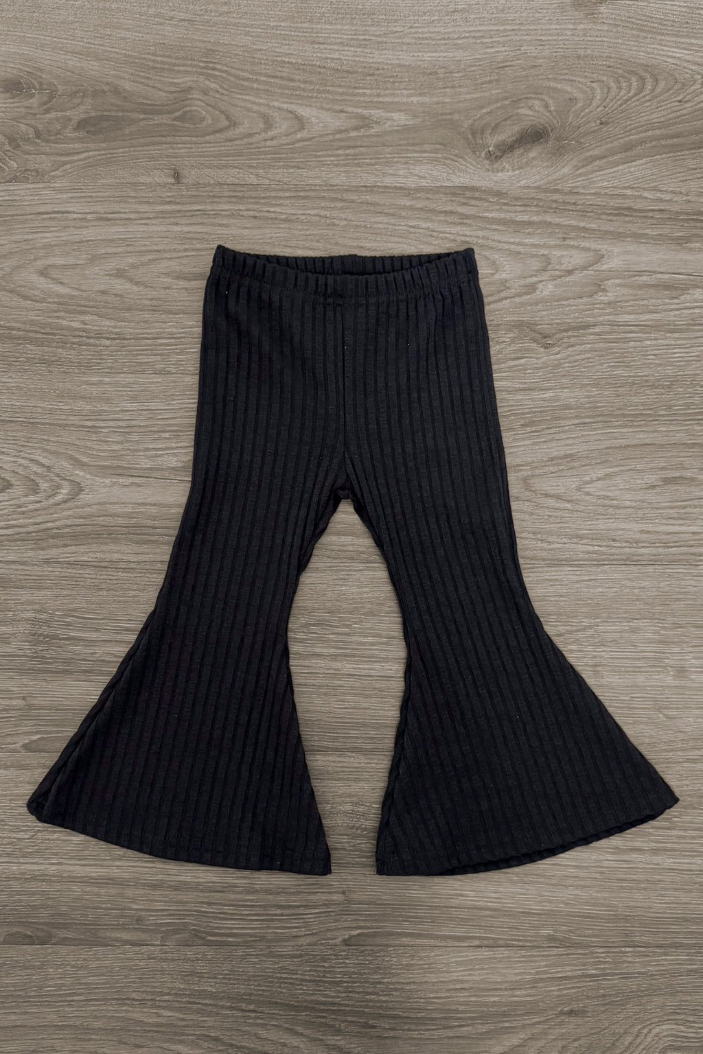 "Fall Vibes" Black Ribbed Flare Pant Set | Sparkle in Pink