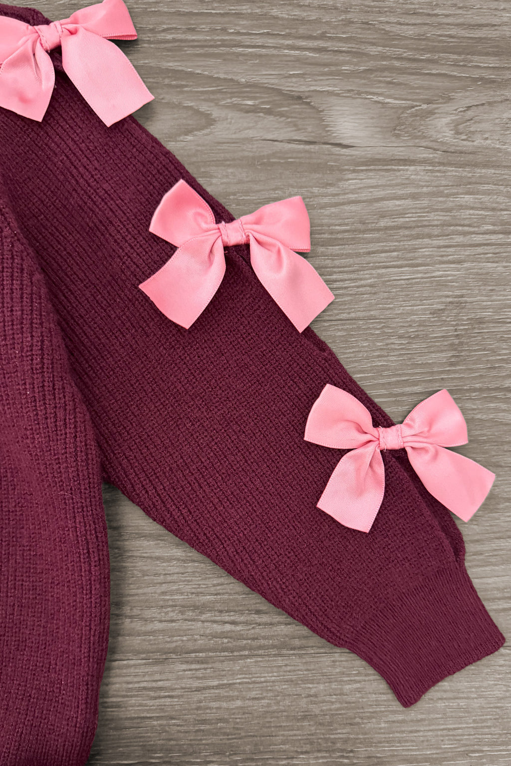 Pink Velvet Bow Bell Bottom Set - Sparkle In Pink