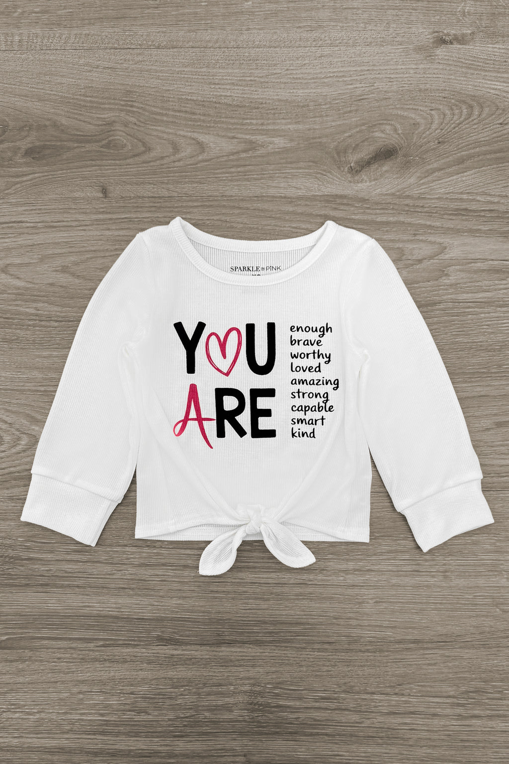 "You Are..." Black Denim Bell Bottom Set | Sparkle in Pink