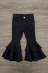 "You Are..." Black Denim Bell Bottom Set | Sparkle in Pink