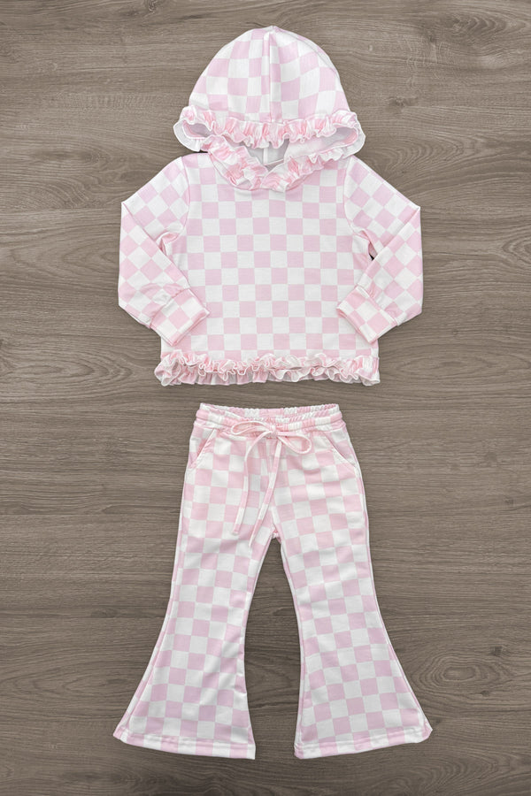 Checkered Pant Set - Boy Or Girl - Sparkle In Pink