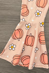 Pastel Pumpkin Daisy Bell Bottom Jumpsuit | Sparkle in Pink