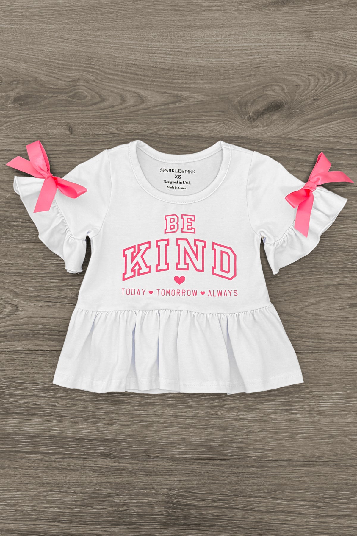 "Be Kind..." Pink Bow Denim Pant Set
