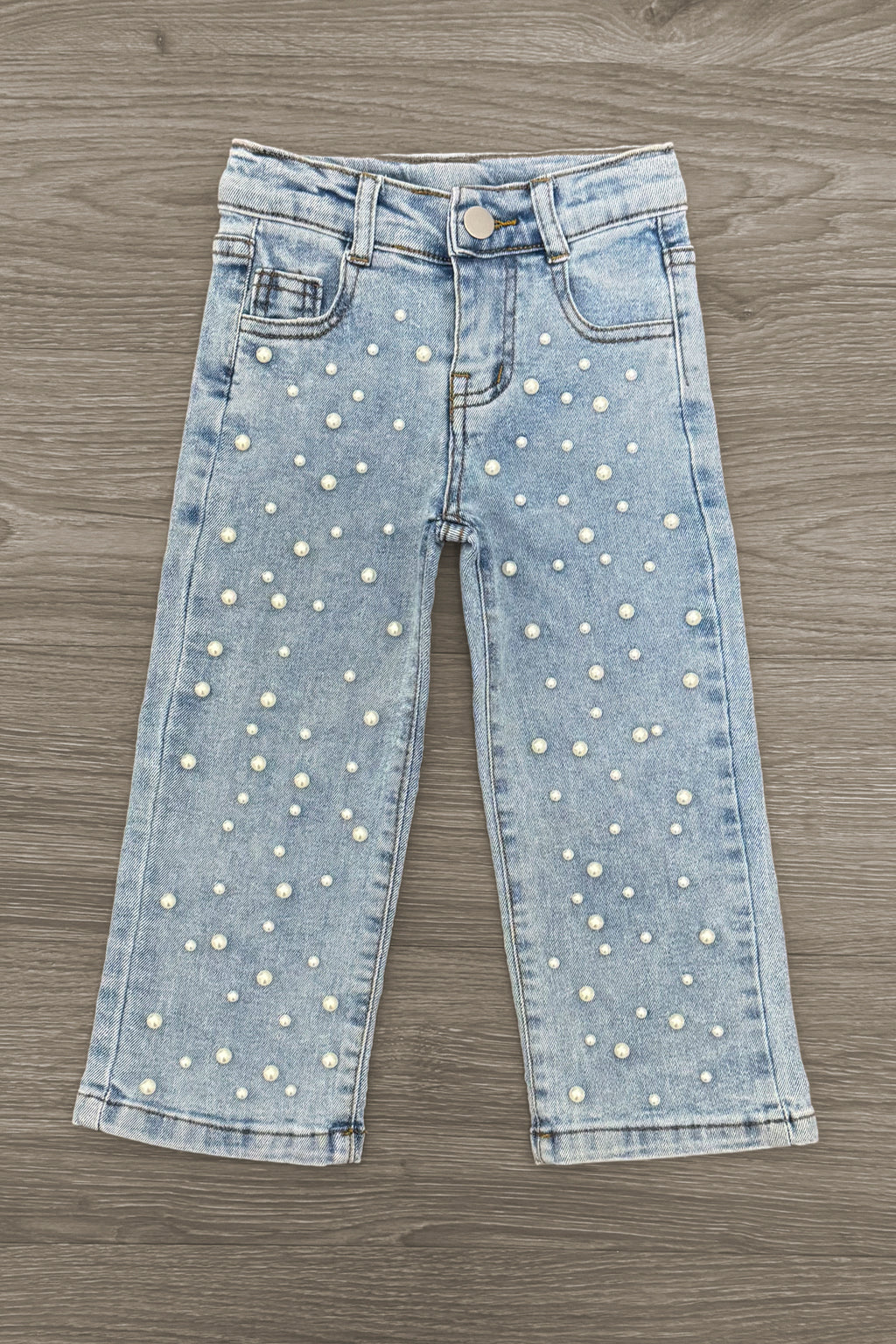 "Be Kind" Pearl Denim Pant Set | Sparkle in Pink