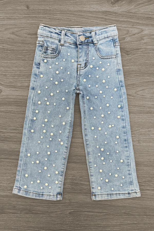 "Be Kind" Pearl Denim Pant Set | Sparkle in Pink