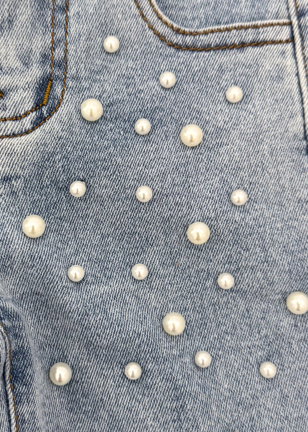 "Be Kind" Pearl Denim Pant Set | Sparkle in Pink