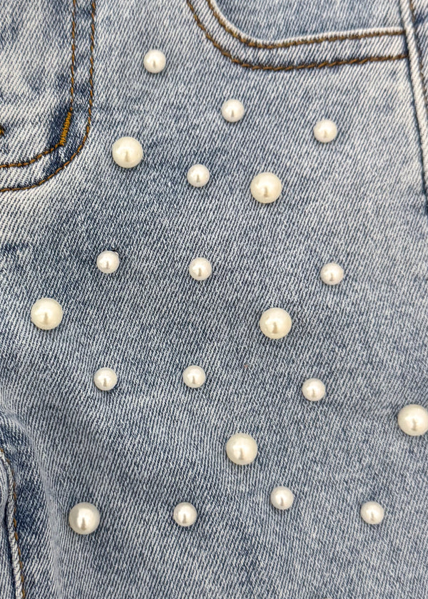 "Be Kind" Pearl Denim Pant Set | Sparkle in Pink