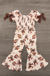 Football Bow Bell Bottom Jumpsuit - Sparkle In Pink