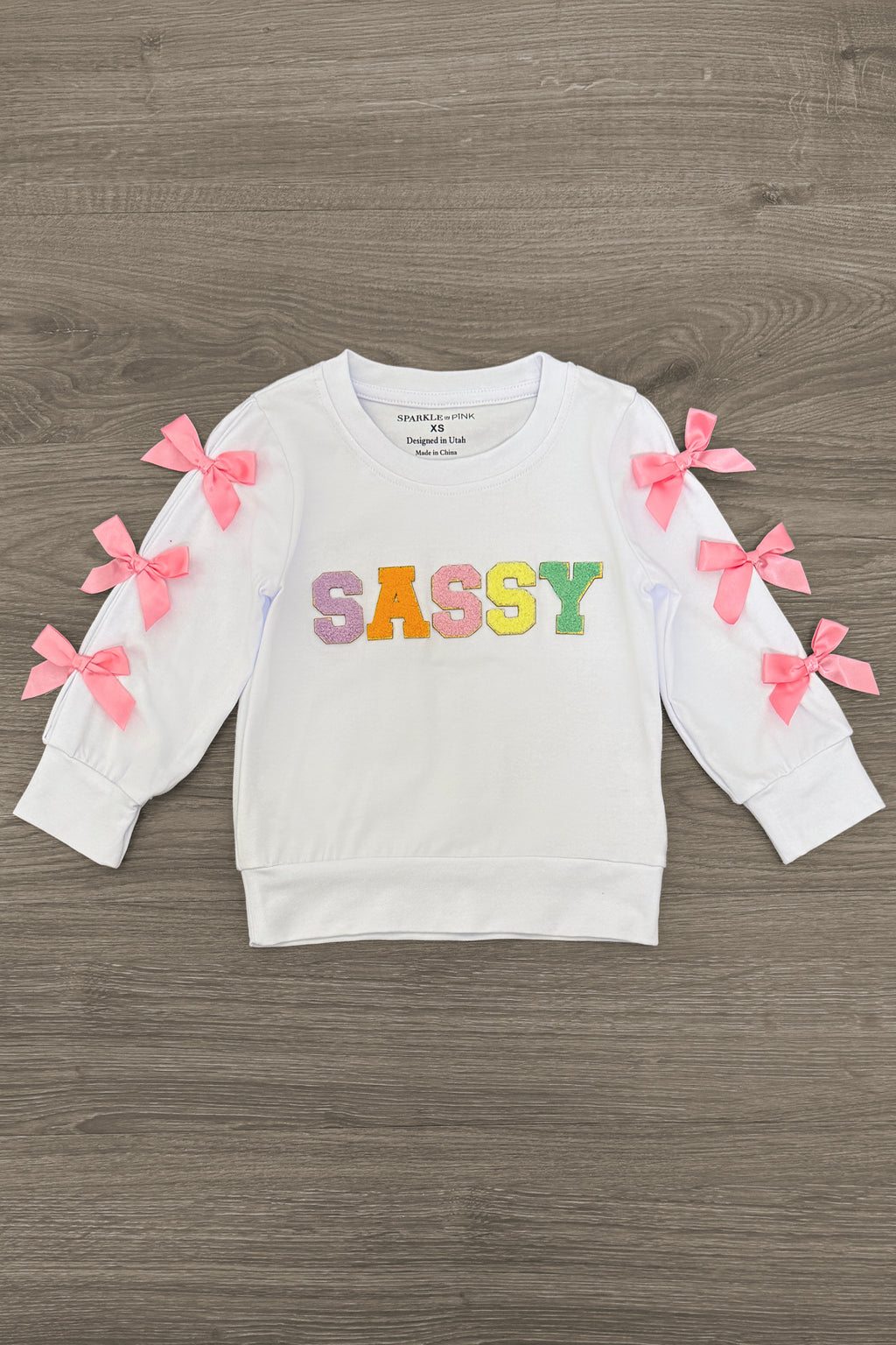 "Sassy" Rainbow Chenille Patch Legging Set | Sparkle in Pink