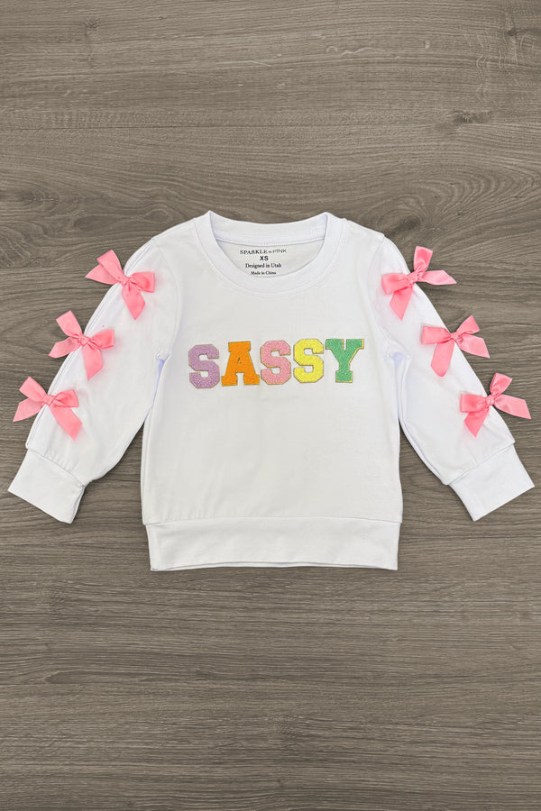 "Sassy" Rainbow Chenille Patch Legging Set | Sparkle in Pink