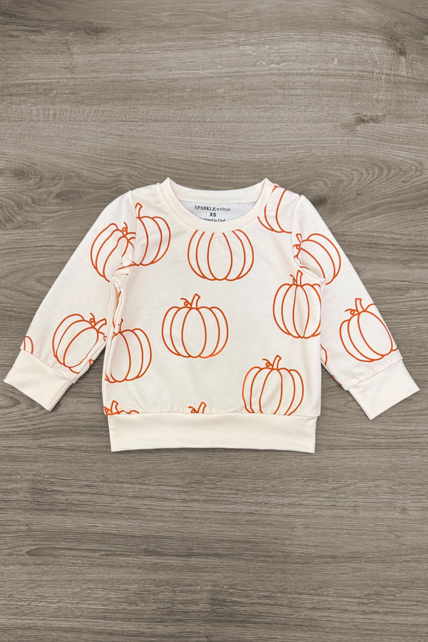 Cream Pumpkin Suede Bell Bottom Set | Sparkle in Pink