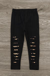Cheetah Print Bow Distressed Legging Set | Sparkle in Pink