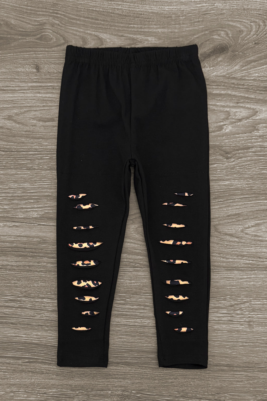 Cheetah Print Bow Distressed Legging Set | Sparkle in Pink