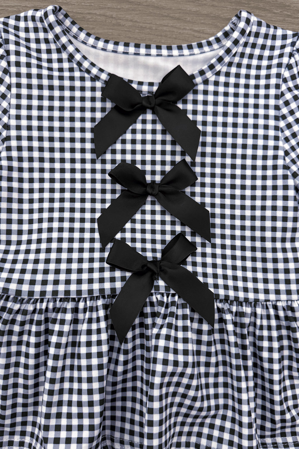 Black & White Plaid Ruffle Pant Set - Sparkle In Pink