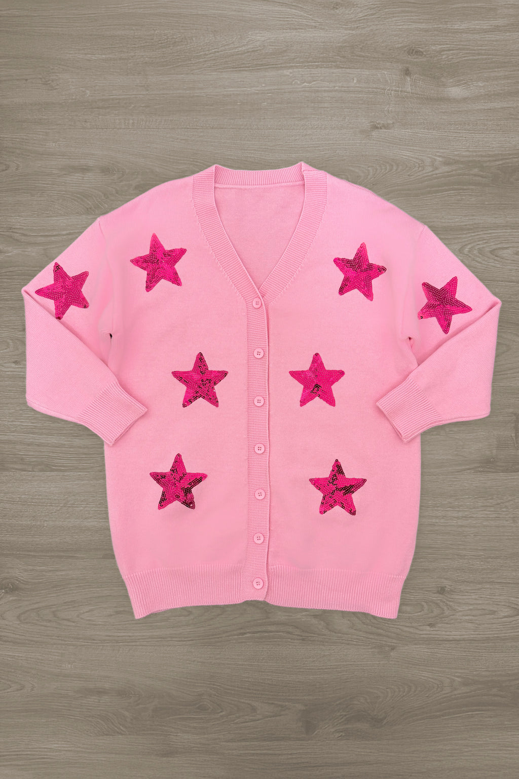 Mom & Me - Pink Sequin Star Cardigan | Sparkle in Pink