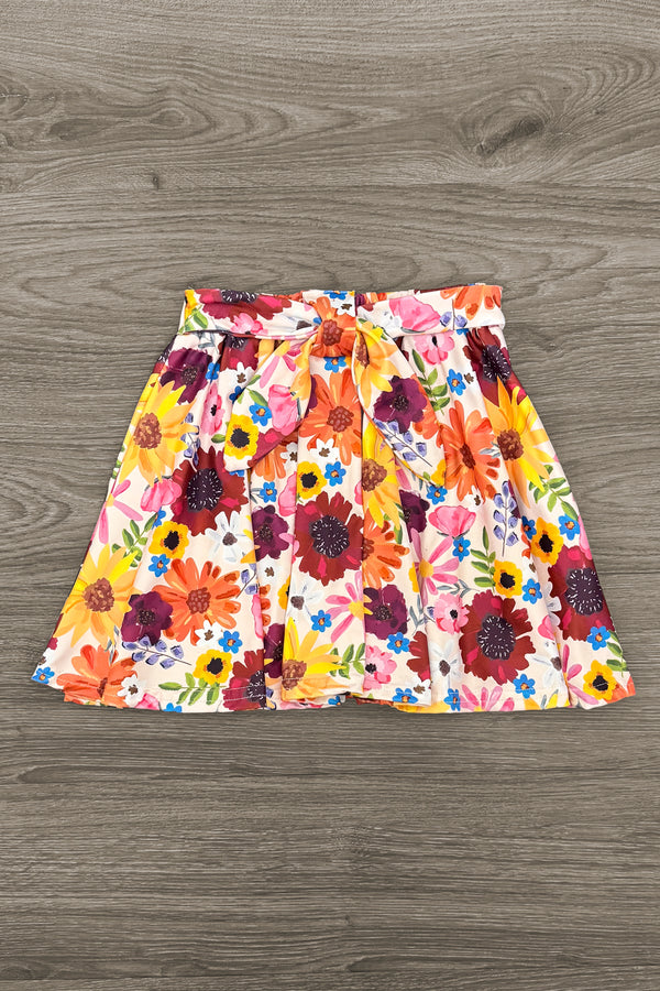 Burgundy Pearl Sweater Floral Skirt Set | Sparkle in Pink