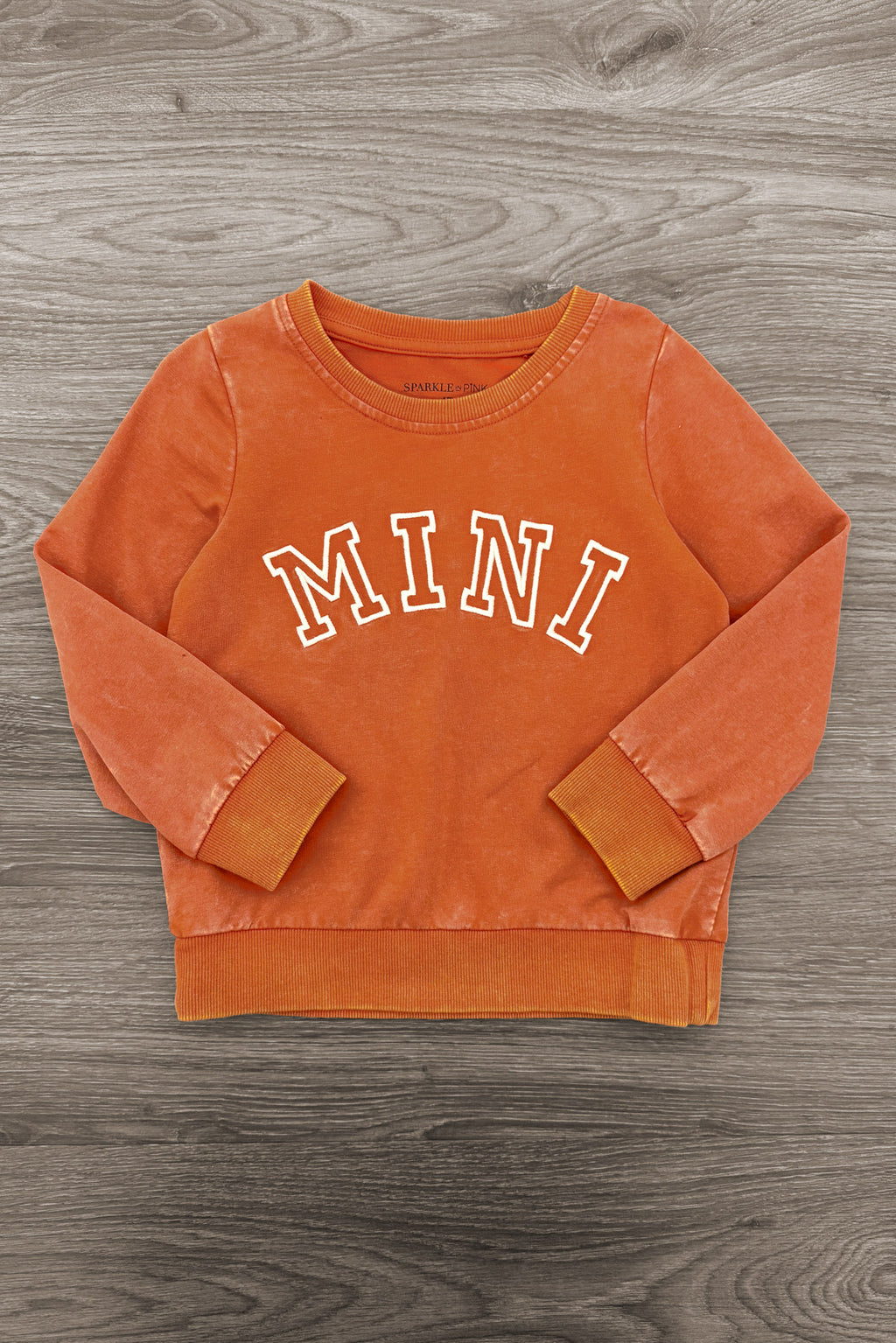 Mom & Me - "Mama & Mini" Orange Acid Wash Top - Sparkle In Pink