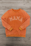 Mom & Me - "Mama & Mini" Orange Acid Wash Top - Sparkle In Pink