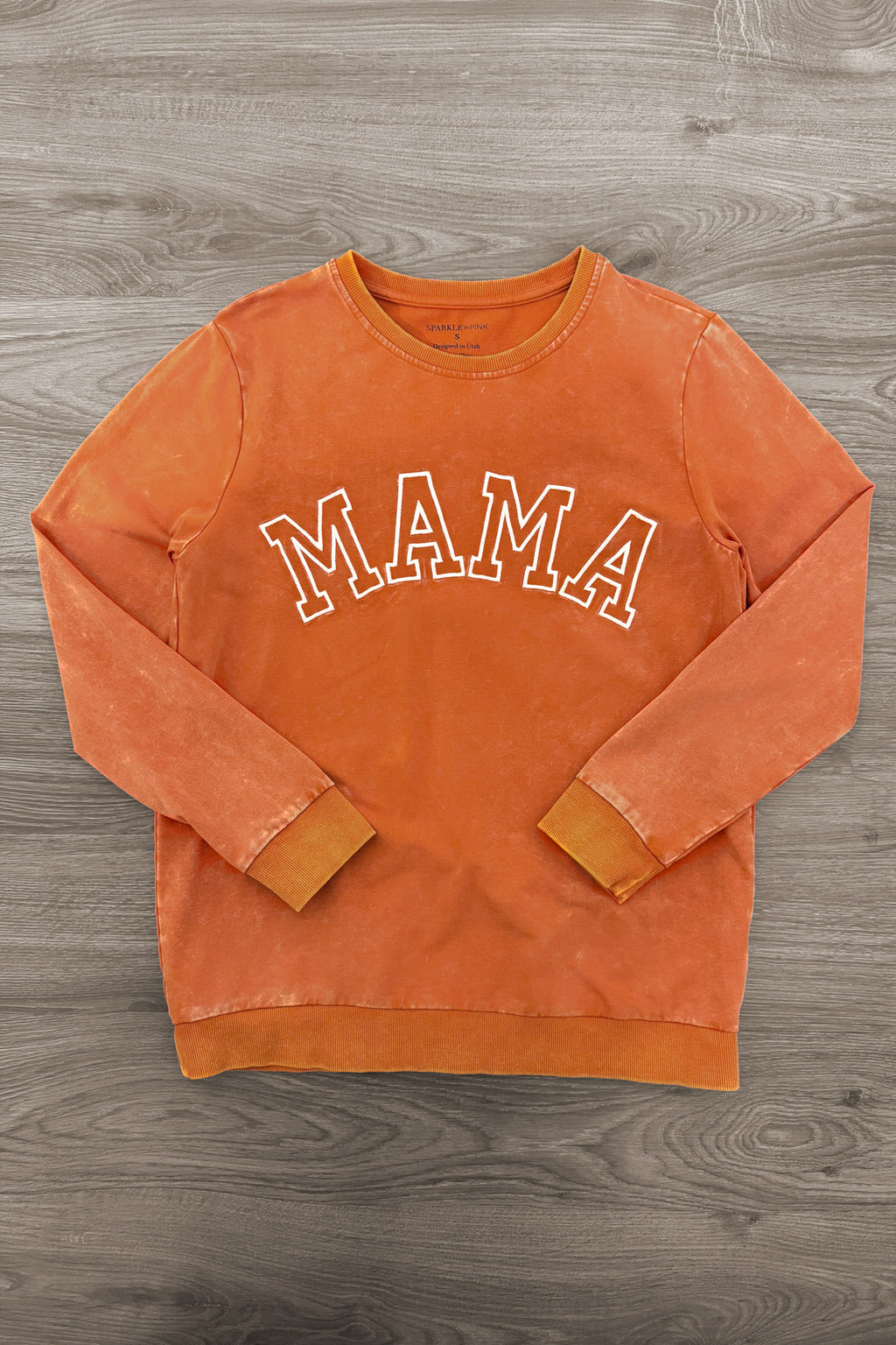 Mom & Me - "Mama & Mini" Orange Acid Wash Top - Sparkle In Pink