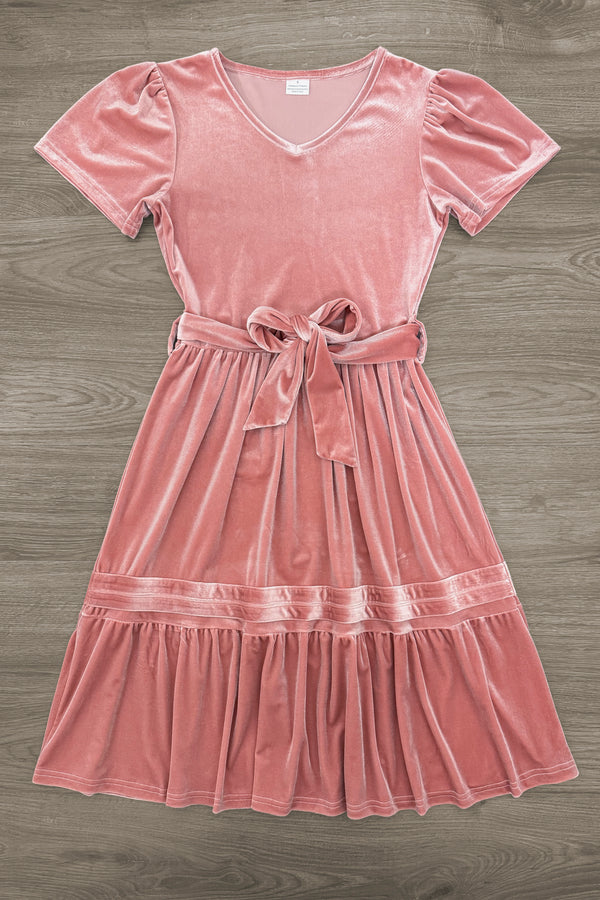 Mom & Me - Blush Pink Velvet Dress | Sparkle in Pink