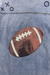 Mom & Me - Sequin Football Denim Jacket - Sparkle In Pink