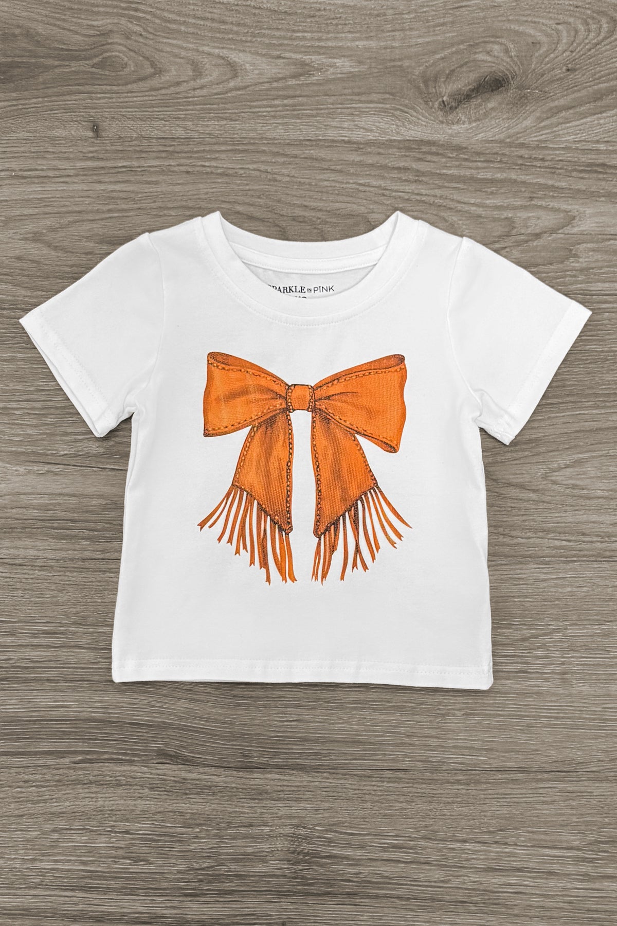 Fringe Bow Denim Bell Bottom Set