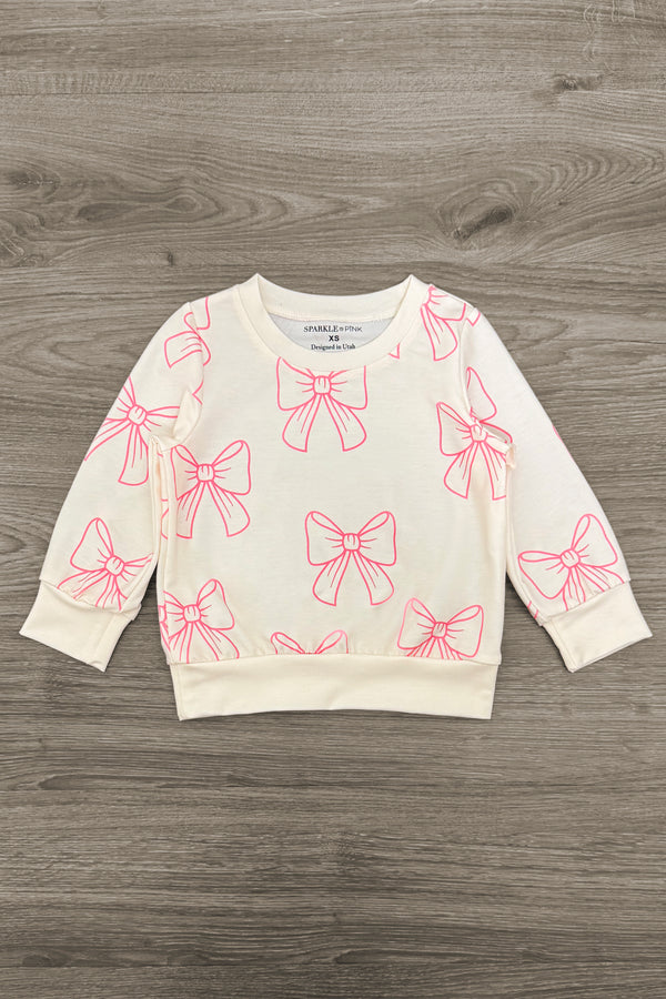 Pink Bows Denim Flare Pant Set