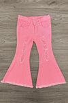 Pink Bows Denim Flare Pant Set | Sparkle in Pink
