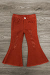 Knit Pumpkin Sweater Flare Denim Set | Sparkle in Pink