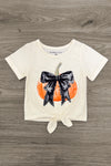 Pumpkin Bows Velvet Flare Set | Sparkle in Pink
