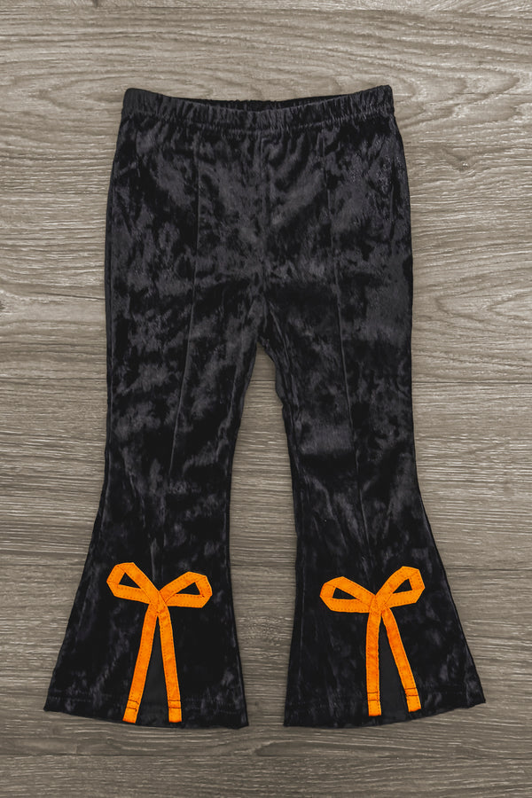 Pumpkin Bows Velvet Flare Set | Sparkle in Pink