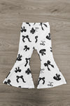 Black & White Pearl Bow Flare Pant Set | Sparkle in Pink