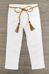 "Always Be Kind" White Denim Pant Set | Sparkle in Pink